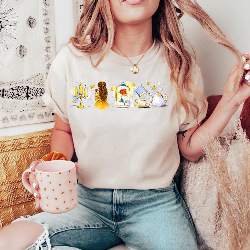 Vintage Tale As Old As Time Shirt, Beauty n The Beast Shirt, Beauty Belle Tshirt, Princess reads book, Princess Belle...