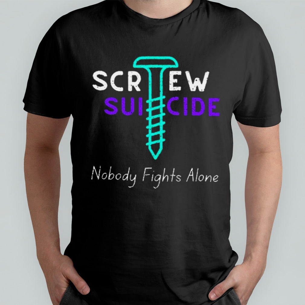 Vintage Teal Purple Retro Nobody Fights Alone shirt
