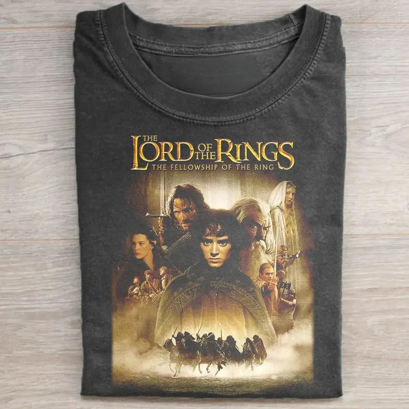 Vintage The Lord of The Rings Graphic Tee - The Fellowship of the Ring - Movies Shirt - One Ring - Mount Doom - Frodo...