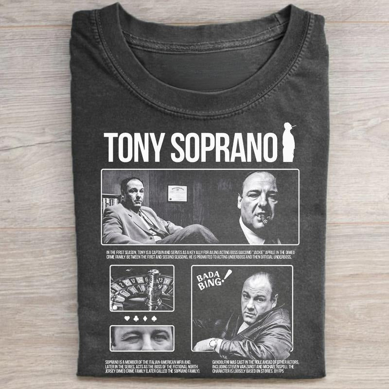Vintage Tony Soprano Graphic Tee - The Soprano Movie Shirt - Mafia Movie Shirt - James Gandolfini - Iconic Movie Shirt