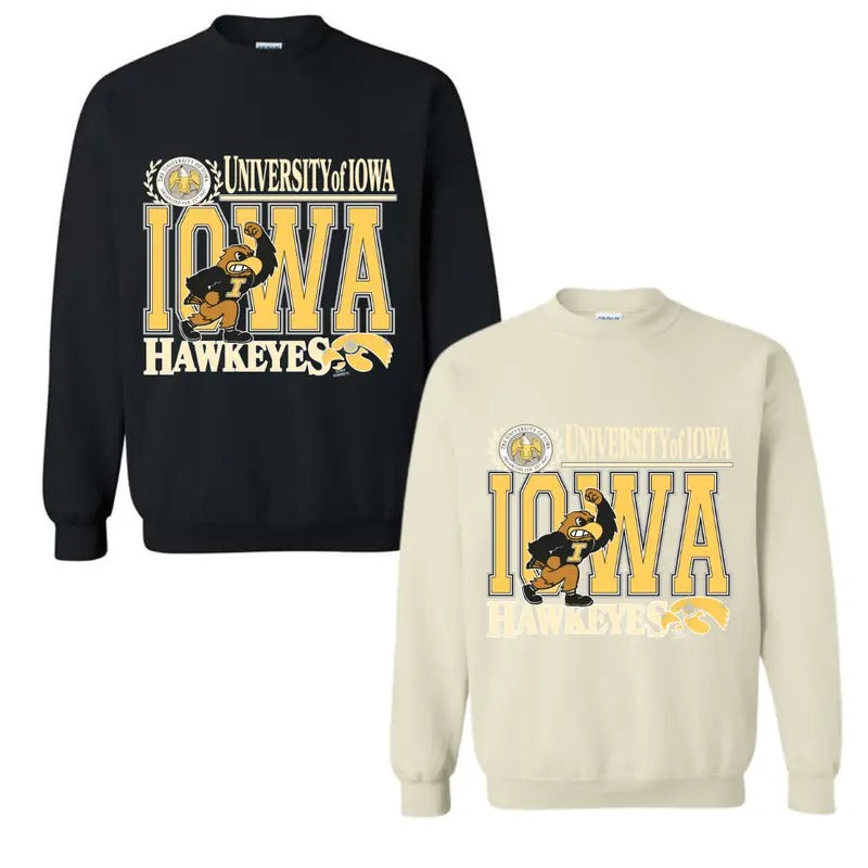 Vintage University of Iowa Hawkeyee Sweatshirt Cotton Top T-Shirts, Hoodie | HypeCrazeTee.com