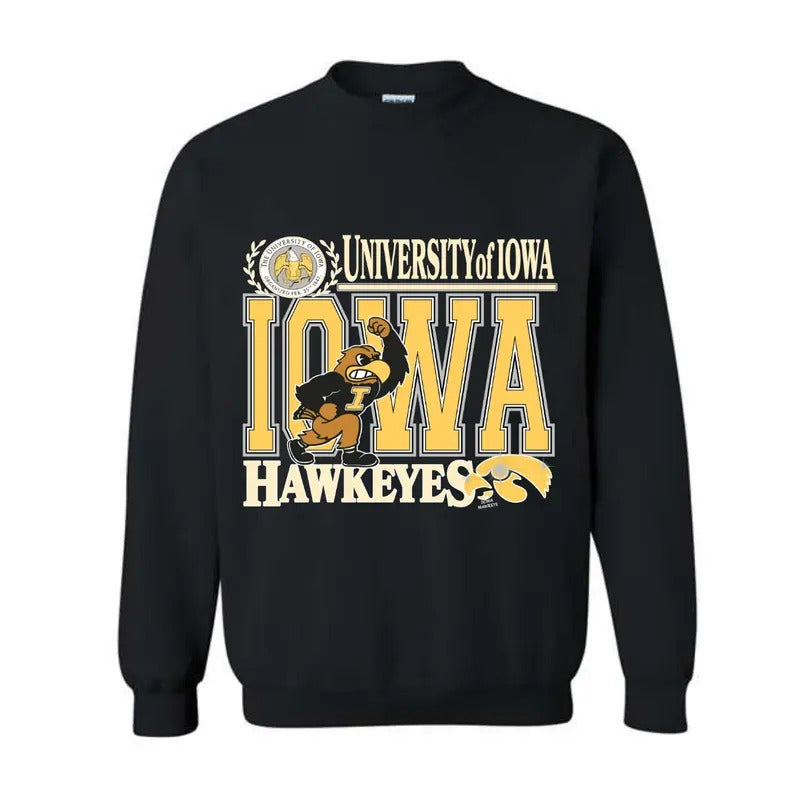 Vintage University of Iowa Hawkeyee Sweatshirt Cotton Topstyle{n002}2 T-Shirts, Hoodie | HypeCrazeTee.com