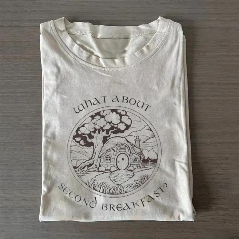 Vintage What about Second Breakfast Graphic Tee - Lord of The Rings Movie Shirt - The Fellowship of the Ring - Pippin -...