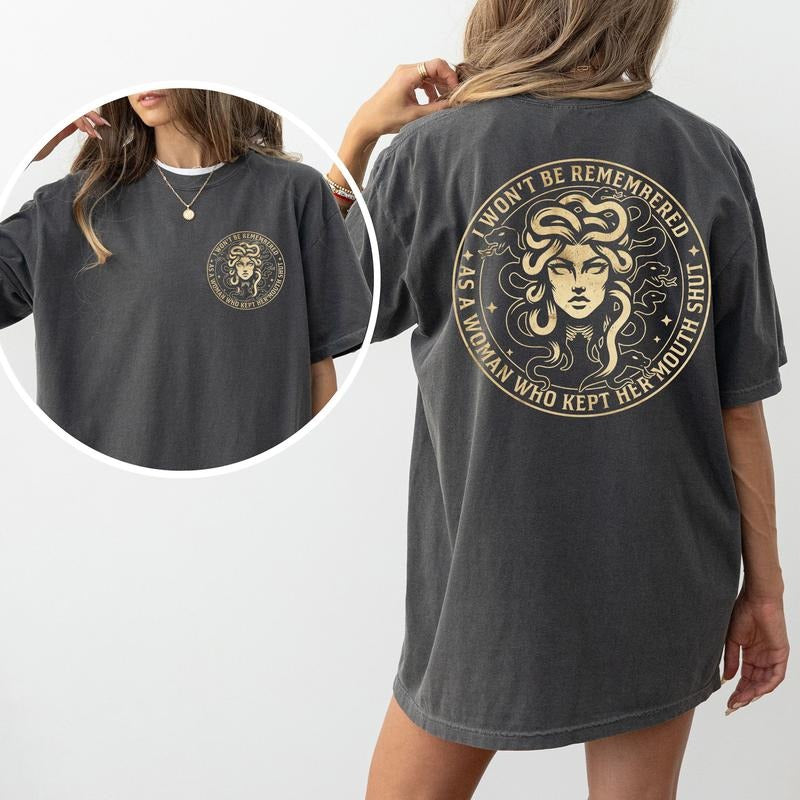 Vintage Women Power Comfort Colors Shirt, I Won't Be Remembered As A Woman Who Kept My Mouth Quiet Graphic Tee, Girl...