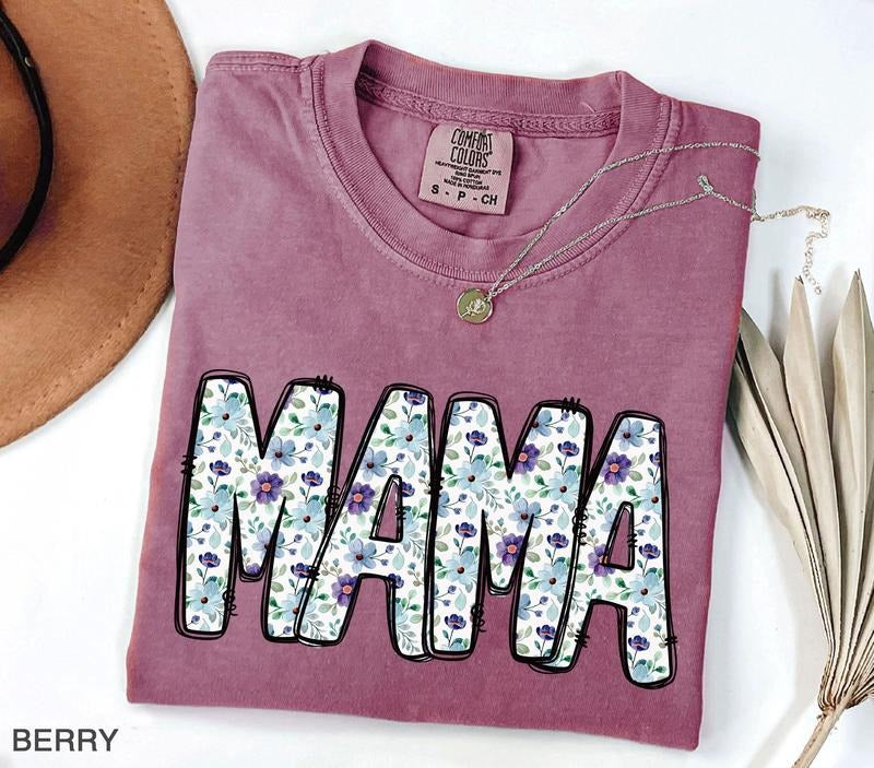 Vintage floral Mama t-shirt, Mama T-Shirt, Strong Woman Shirt, gift for mothers day, Mama tee, Graphic Tee, Women's...