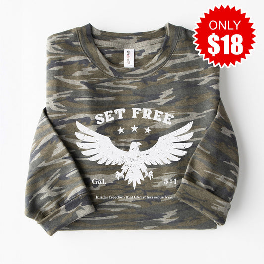 Set Free Bird Sweatshirt - Vintage Camo - 18