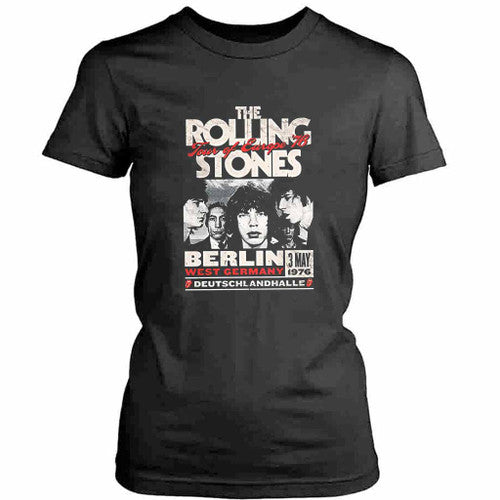 Vintage Berlin West Germany The Rolling Stones Womens T-Shirt Tee