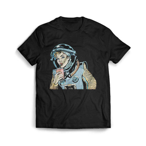 Vintage Drinkin Astronot Men's T-Shirt Tee