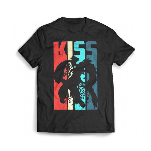 Vintage Retro Kiss Rock And Roll Mens T-Shirt Tee