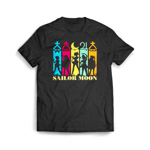 Vintage Sailor Moon All Face Anime Mens T-Shirt Tee