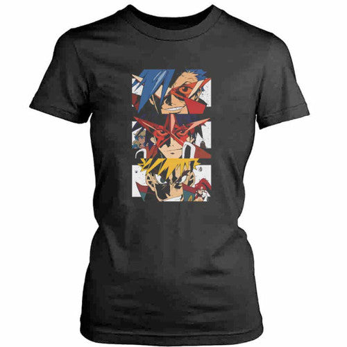 Vintage Style Gurren Lagann Anime Kamina Simon Gurren Lagann Yoko Womens T-Shirt Tee