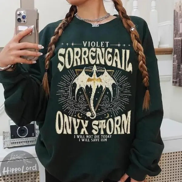 Violet Sorrengial Onyx Storm Dragon Rider Bookish Book Lover Fantasy Book T-Shirts, Hoodie, Sweatshirt