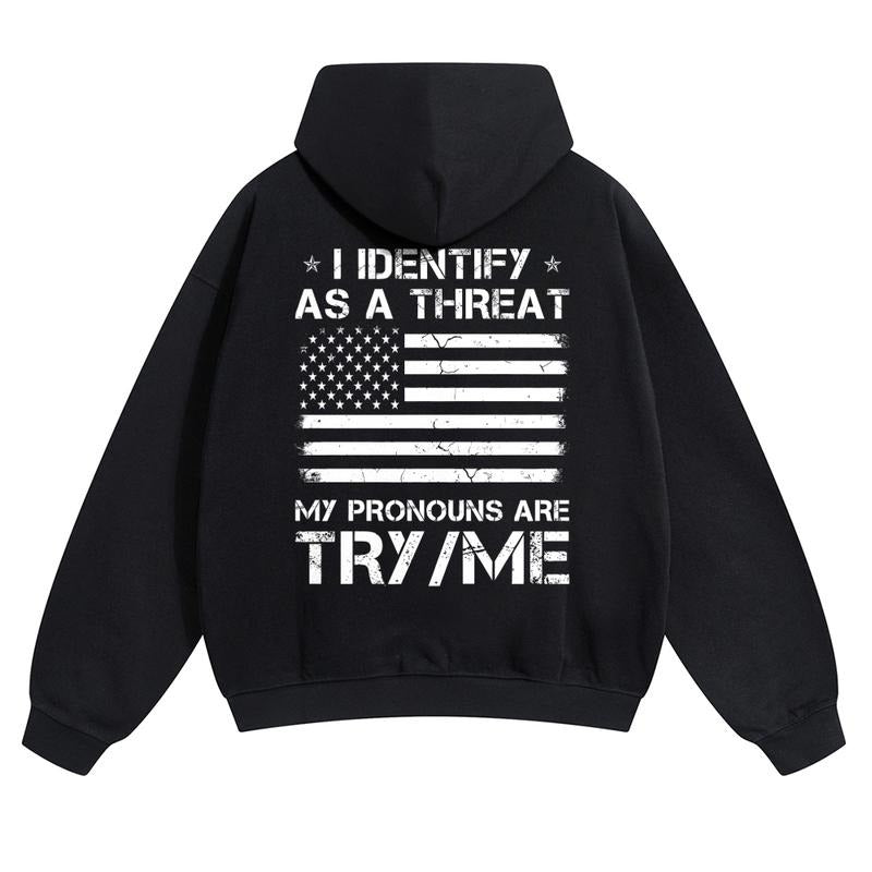 [Viral] I Identify As A Threat Graphic Hoodies Fall Outfits Outfits Men Hoodies Men Vacation Outfits Sweater...