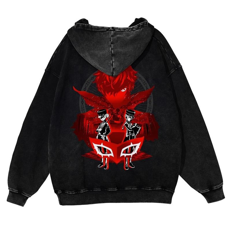 [Viral] Persona 5 v1 Game Graphic Hoodies Fall Outfits Outfits Men Wash Hoodies Men Vacation Outfits Sweater...