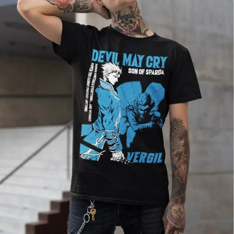 Virgil Devil Trigger May Cry T-Shirt, Anime T-Shirt, Game Shirt, Gift for Anime Fans Hoodie, Sweatshirt | HypeCrazeTee.com