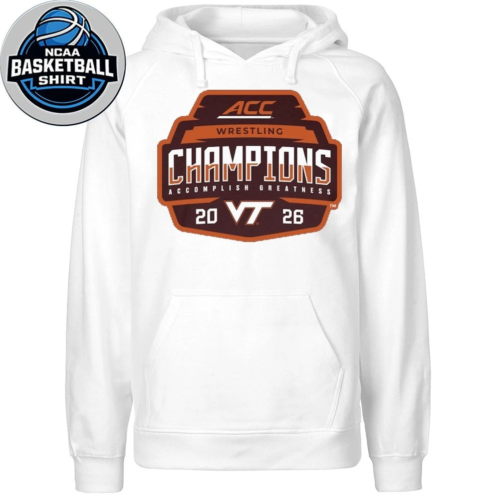 Virginia Tech Hokies Blue 84 Unisex 2026 ACC Men’s Wrestling Tournament Champions T-Shirt