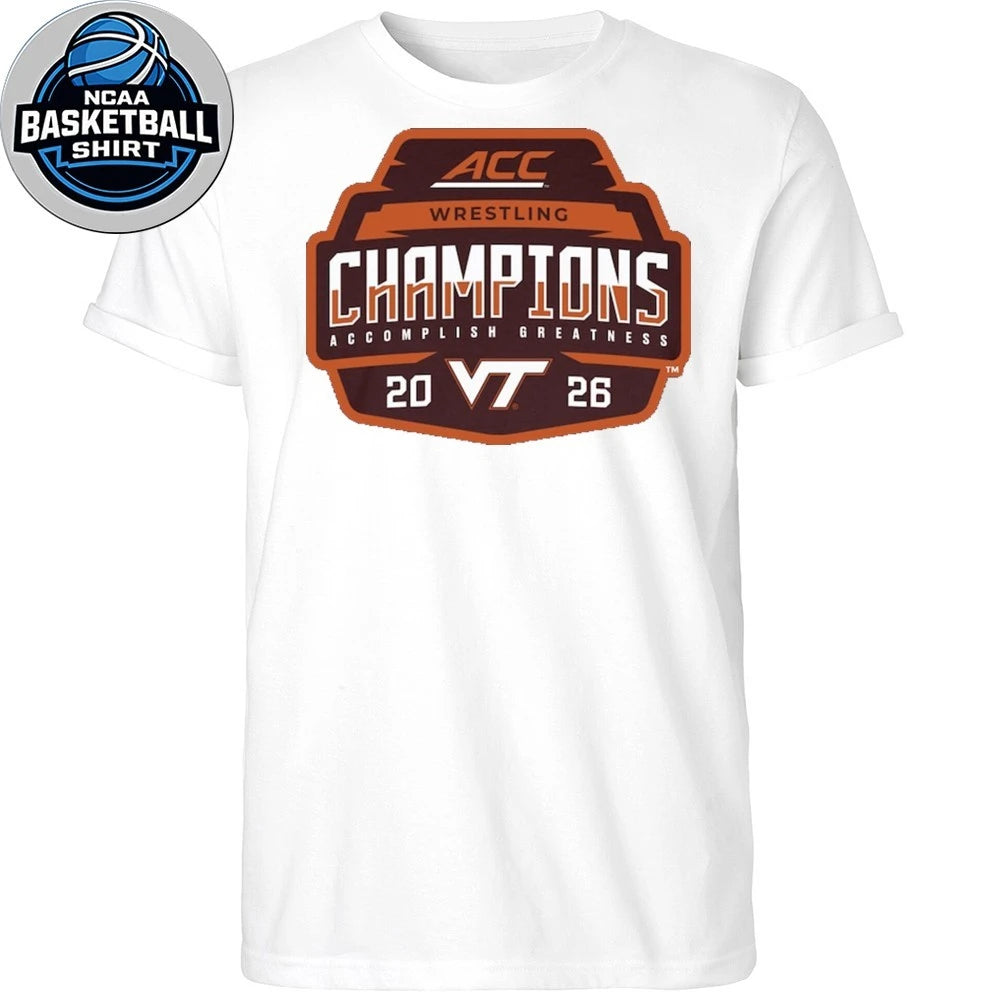 Virginia Tech Hokies Blue 84 Unisex 2026 ACC Men’s Wrestling Tournament Champions T-Shirt