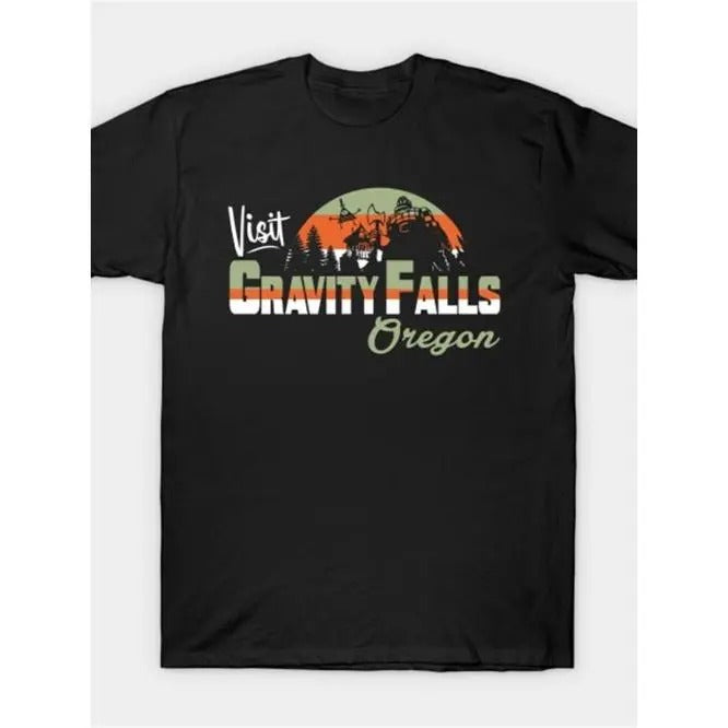 Visit Gravity Falls T Shirt Men'S Novelty Short Sleeve T-Shirt Made in USA Hoodie, Sweatshirt | HypeCrazeTee.com