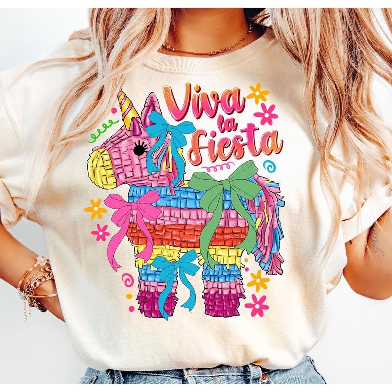 Viva La Fiesta Tshirt Sweatshirt, Mexican Pinata Coquette Bow Shirt, Mexican Party, Fiesta Vibes, Unisex Sweater Pullover...
