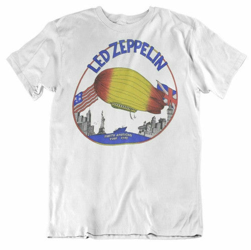 Vtg 1975 Led Zeppelin Concert World Tour Man's T-Shirt Tee