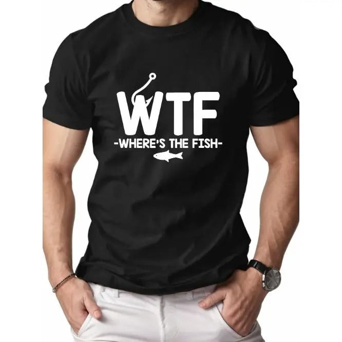 WHERE S THE FISH Pure Cotton Men's Tshirt Comfort Fit Made in USA Hoodie, Sweatshirt | HypeCrazeTee.com
