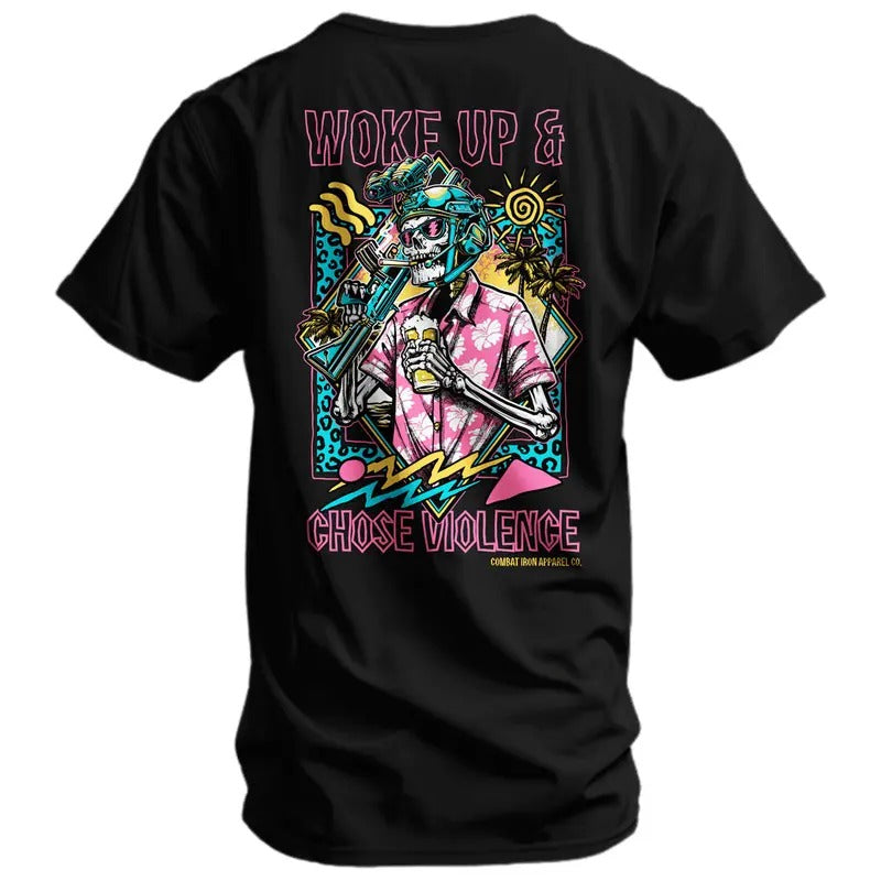 WOKE UP & CHOSE VIOLENCE Menswear 's T-Shirt Hoodie, Sweatshirt | HypeCrazeTee.com