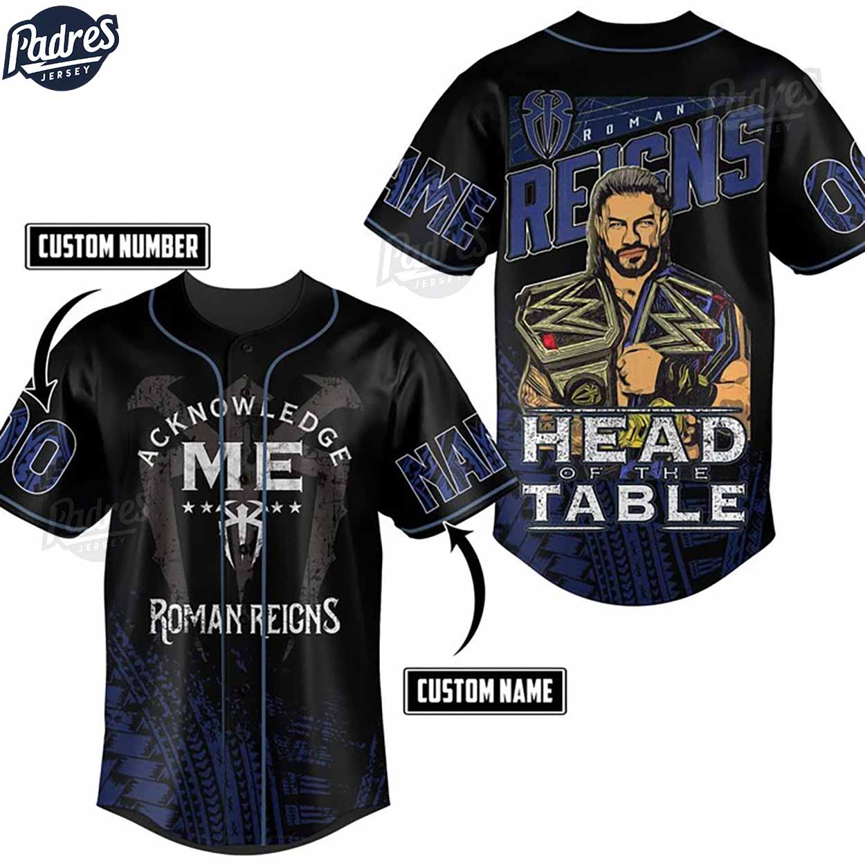 WWE Roman Reigns Baseball Jersey - Padres Jersey Oasis: Elevate Your Baseball Style Game