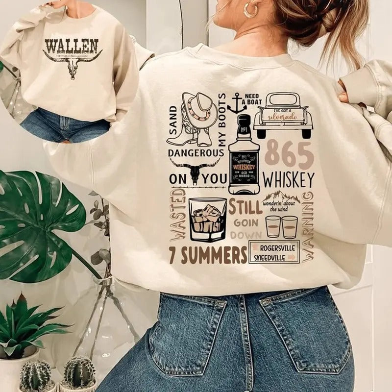 Wallen Western Sweatshirt, Retro Wallen Western Sweatshirt, Vintage Wallen Shirt, Cowboy Girl Sweat Hoodie | HypeCrazeTee.com