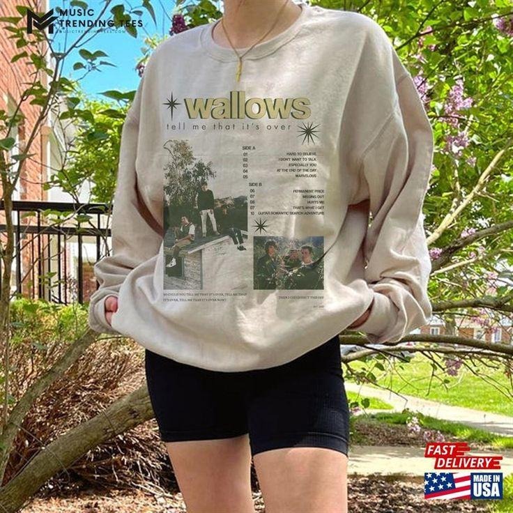 Wallows Tell Me That It's Over Tracklist Sweatshirt Aesthetic Sweatshirt T-Shirts, Hoodie | HypeCrazeTee.com