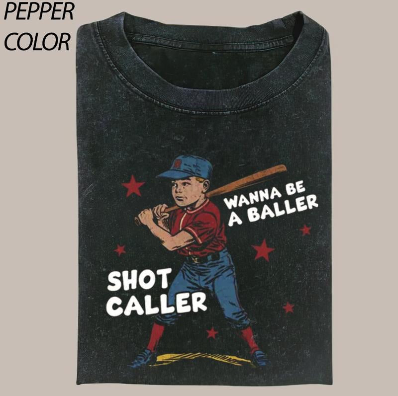 Wanna Be A Baller Shot Caller Vintage Graphic Shirt, Hustle Hard Apparel, Game Day Shirt, Aesthetic Game Day Shirts...