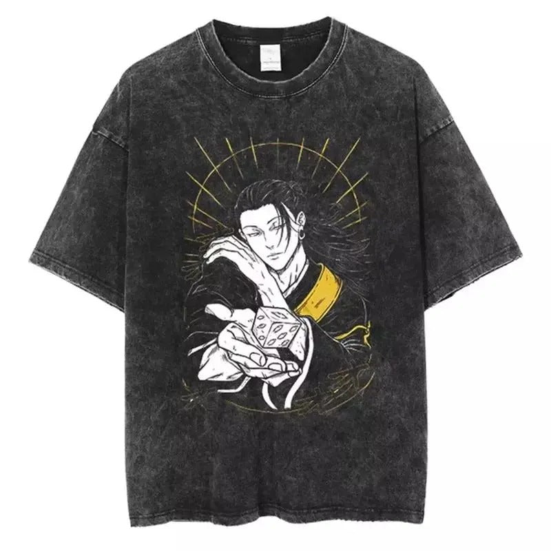 Washed T-shirt Jujutsu Kaisen Geto Suguru VINTAGE Fashion Cotton Short Sleeves Hoodie, Sweatshirt | HypeCrazeTee.com