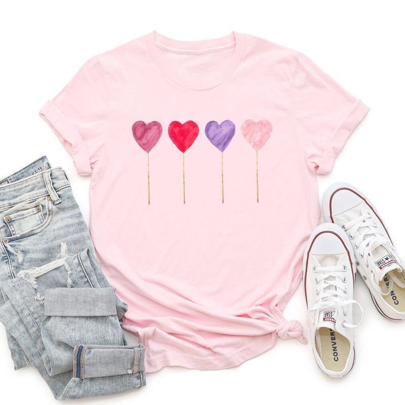 Watecolor Lollipops, Candy, Sweets, Suckers, Super Soft Tshirt, Valentine's Day Hoodie, Sweatshirt | HypeCrazeTee.com