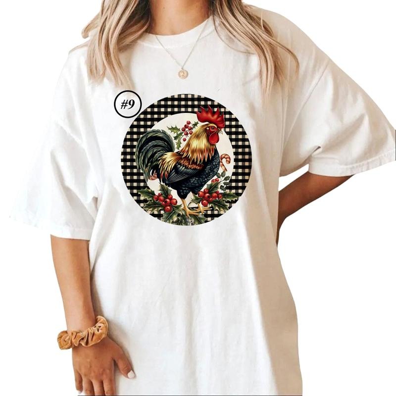 Watercolor Cute Rooster Farm animals Unisex T-shirt Sweatshirt Hoodie Design all #ftn Cotton Top | HypeCrazeTee.com