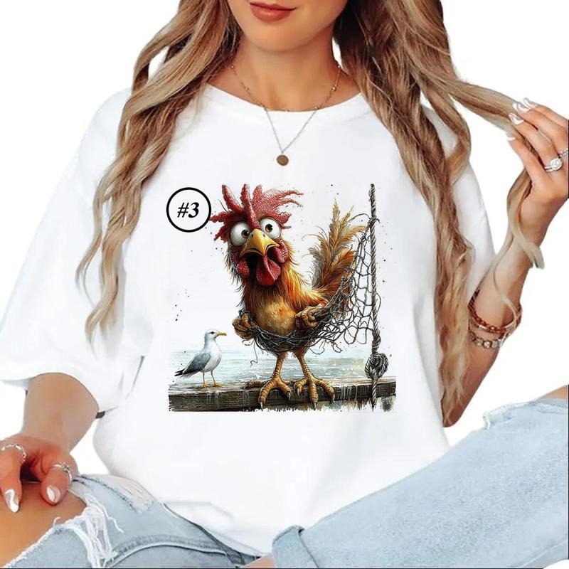 Watercolor Rooster Custom Graphics Chicken Unisex T-shirt Hoodie Sweatshirt Cute 1 Cotton Menswear | HypeCrazeTee.com