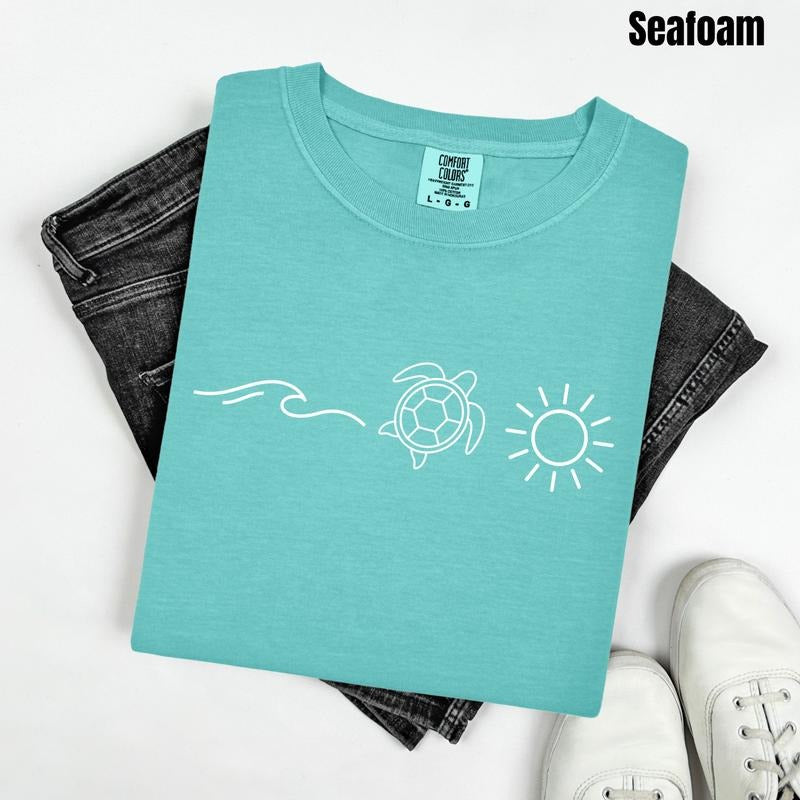 Wave Turtle Sun Comfort Colors T-Shirt 'NLB' Hoodie, Sweatshirt | HypeCrazeTee.com