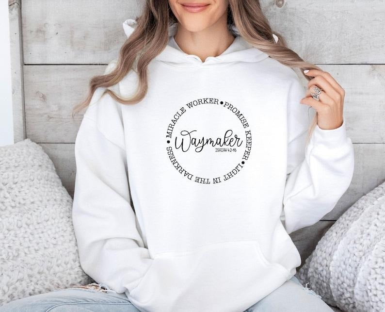 Waymaker Hoodie Christian Religious Jesus Bible Verse Church Kids Women Catholic T-shirt Cotton Polyester Pullover Casual...