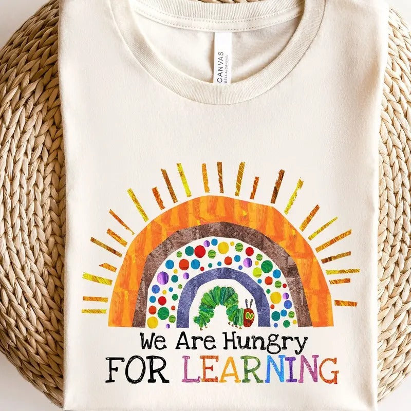We Are Hungry For Learning Shirt, Back To School Gift, 1st Day Of School, Funny Teacher Shirt, Teacher Gifts, Teacher...