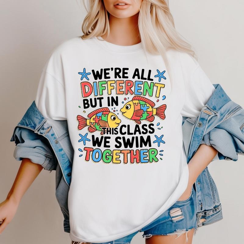 We're all Different But in This Class We Swim - THIS IS NOT A SHIRT Hoodie, Sweatshirt | HypeCrazeTee.com