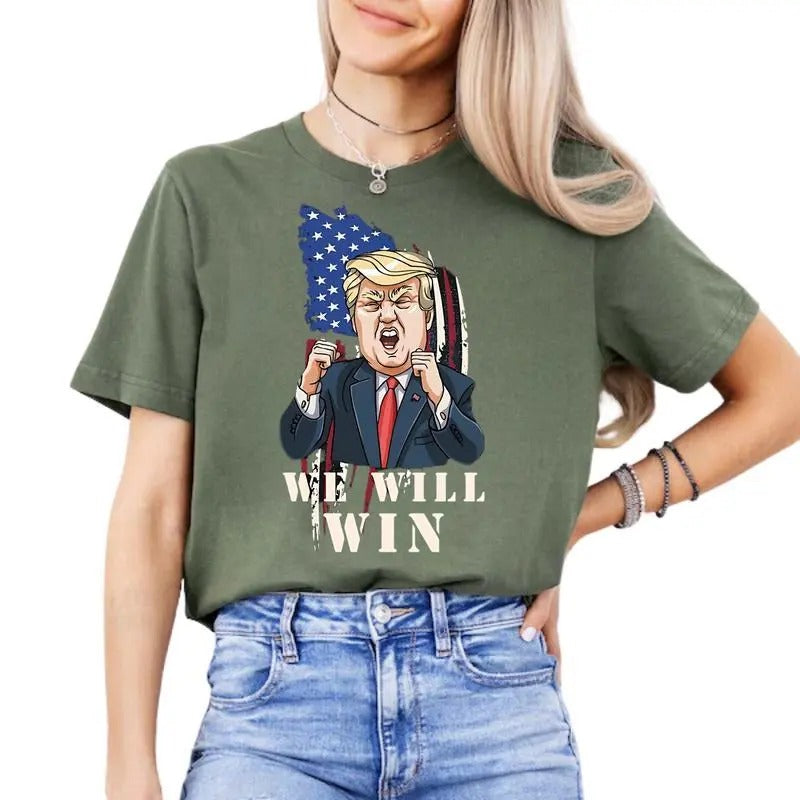 We will win - Donald Trump Shirt, Trump Win T-Shirt, Sweatshirt 2024. Fan Trump Style Hoodie | HypeCrazeTee.com
