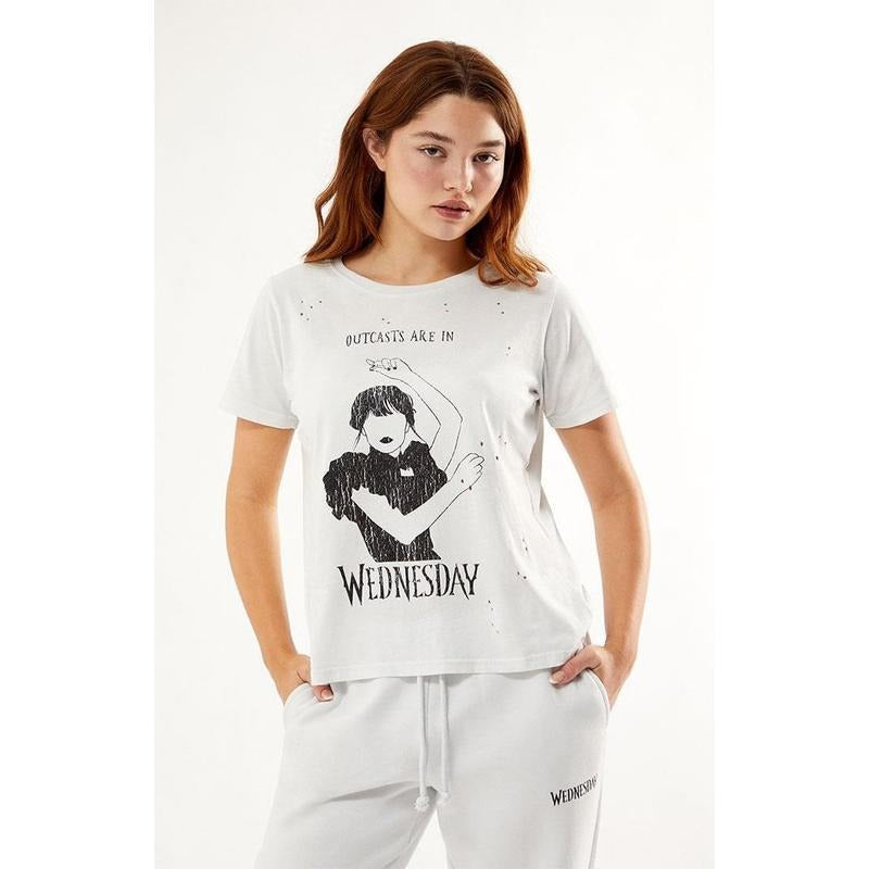 Wednesday Women's Let's Dance Distressed T-Shirt Hoodie, Sweatshirt | HypeCrazeTee.com