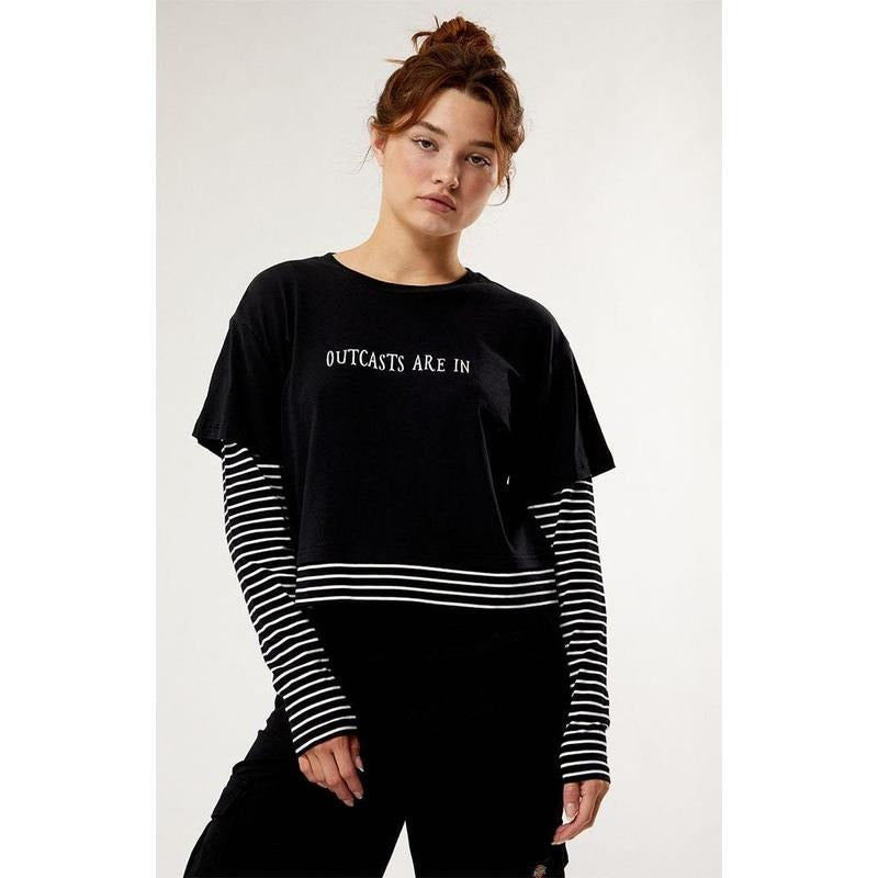 Wednesday Women's Outcasts Are In Long Sleeve T-Shirt Hoodie, Sweatshirt | HypeCrazeTee.com