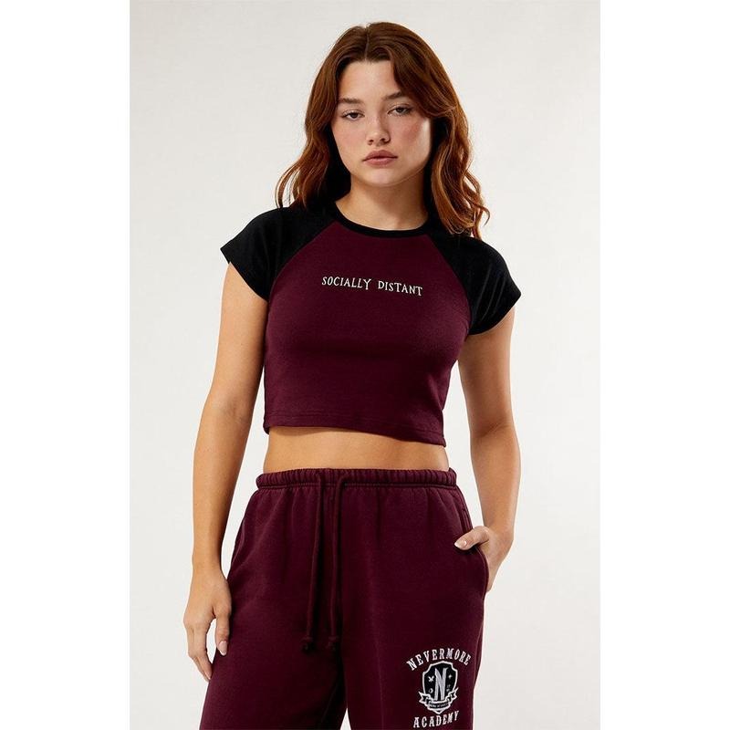Wednesday Women's Socially Distant Raglan T-Shirt Hoodie, Sweatshirt | HypeCrazeTee.com