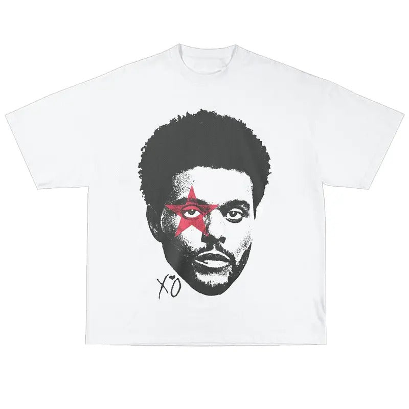 Weeknd Big Head T-Shirt Vintage Rapper Graphic Tee Rap Hip Hop Y2k Merch Men Women Fans Menswear Hoodie, Sweatshirt