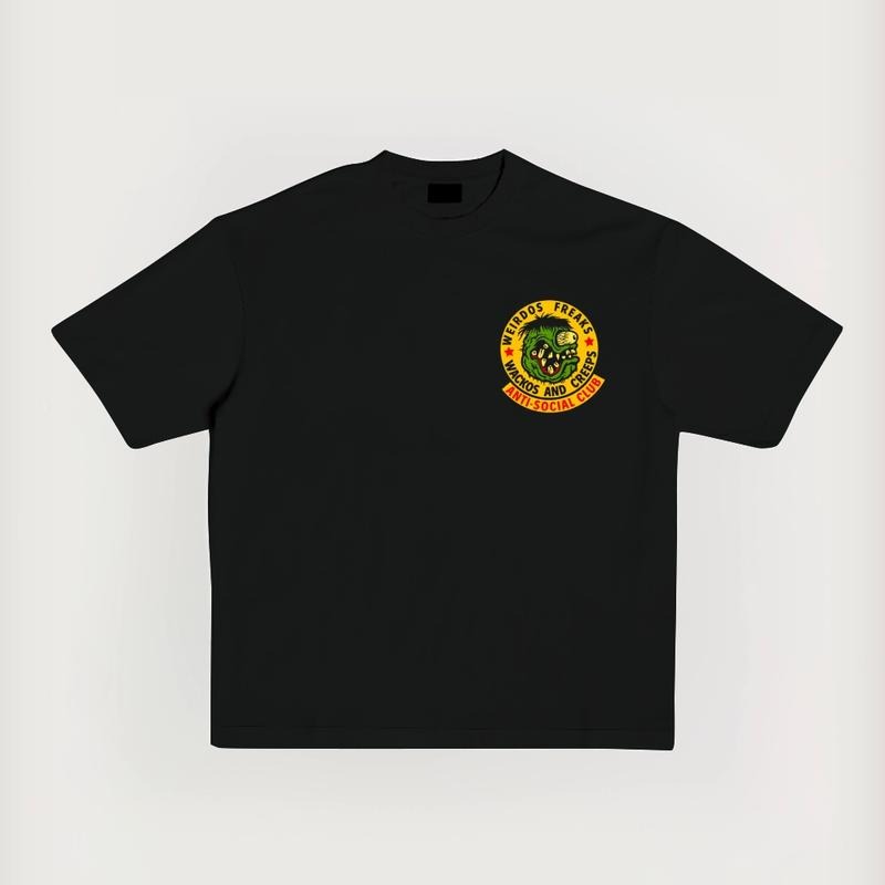 Weirdos Freaks Antisocial Club Unisex Summer outfits men streetwear 80s 90s graphic tees cotton Anime funny tshirt men...