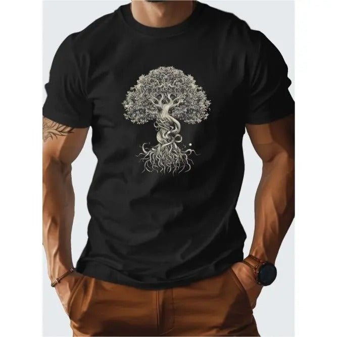 Well-Designed Tree Art Men's T-shirt for a Comfortable Fit Made in USA Hoodie, Sweatshirt | HypeCrazeTee.com
