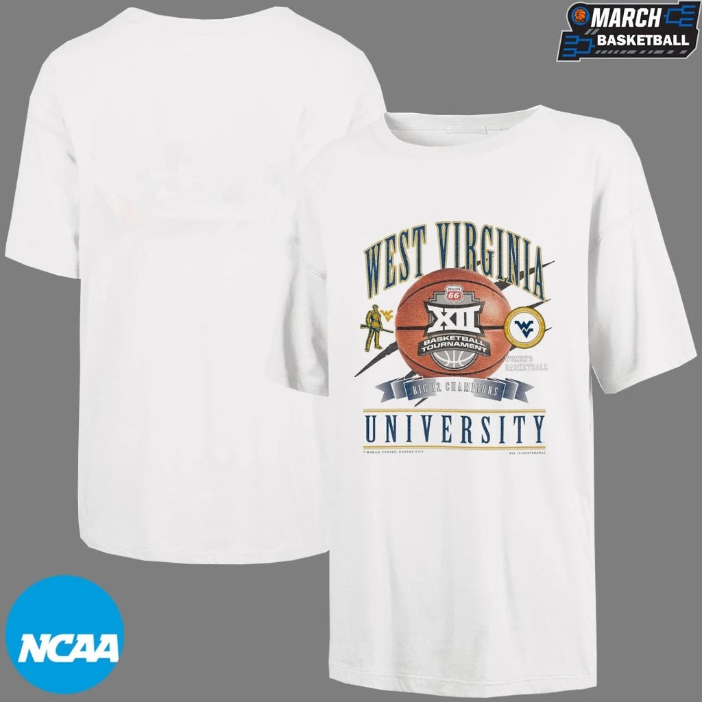 West Virginia Mountaineers 2026 Big 12 Women’s Basketball Tournament Champions T-Shirts