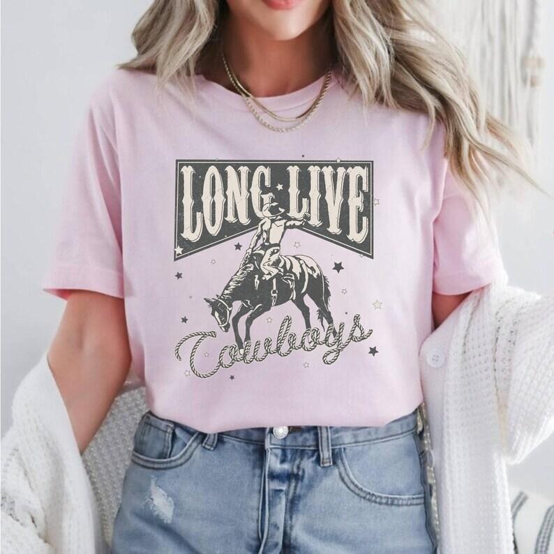 Western Aesthetic Shirt Long Live Cowboy Vintage Western Shirt Cowgirl Shirt Sweatshirt Hoodie Comfort Colors for Women Tops