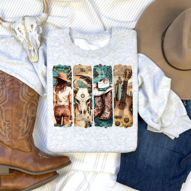 Western Brushstroke DTF Transfers - THIS IS NOT A SHIRT Hoodie, Sweatshirt | HypeCrazeTee.com