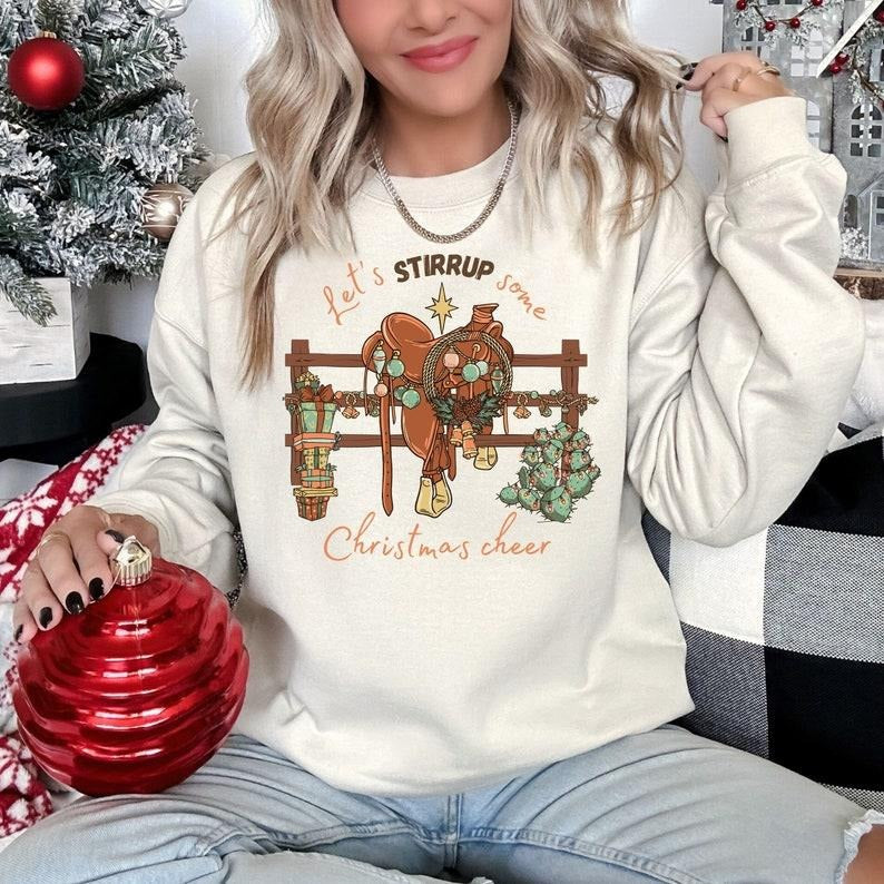 Western Christmas Sweatshirt, Cowboy Christmas T-shirt, Cowboy Christmas Sweater, Cactus Christmas Shirt, Funny Christmas...