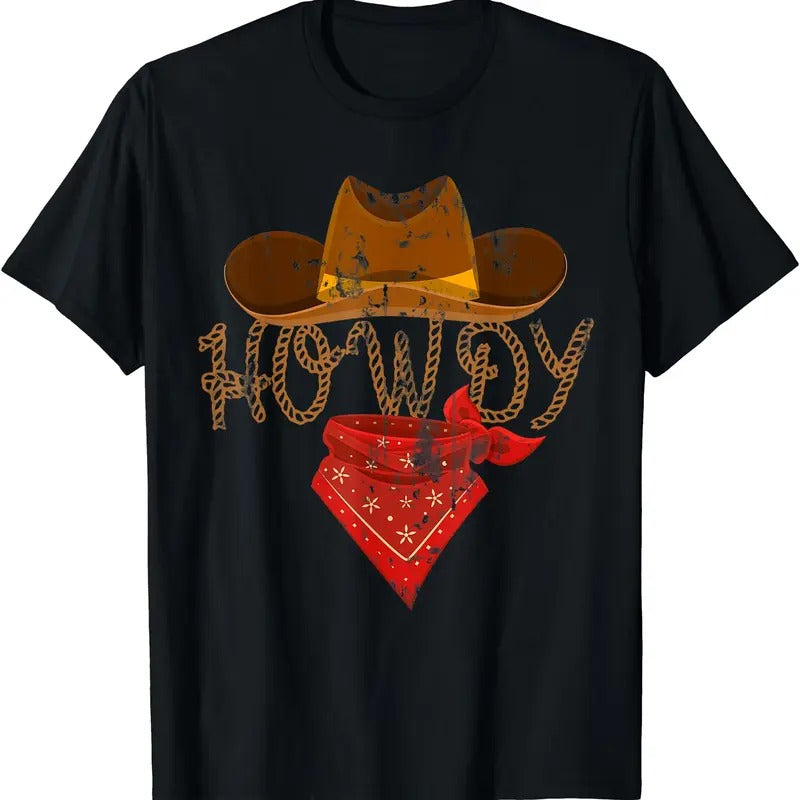 Western Cowboy Tees Howdy T-Shirt | Unisex Cotton Tee Gift | Full Size Hoodie, Sweatshirt | HypeCrazeTee.com